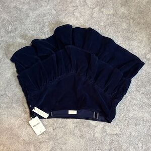 MOTHER Navy Blue corduroy ruffle Skirt brand new with tags. Size 33